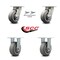 Service Caster 5 Inch Kingpinless Thermoplastic Rubber Wheel Caster Swivel Locks 2 Rigid, 2PK SCC-KP30S520-TPRRF-BSL-2-R-2 - alternate 5